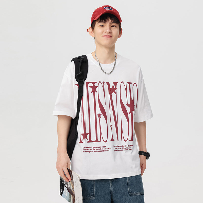 men's cotton round neck T-shirt, view 2 - MRSLM