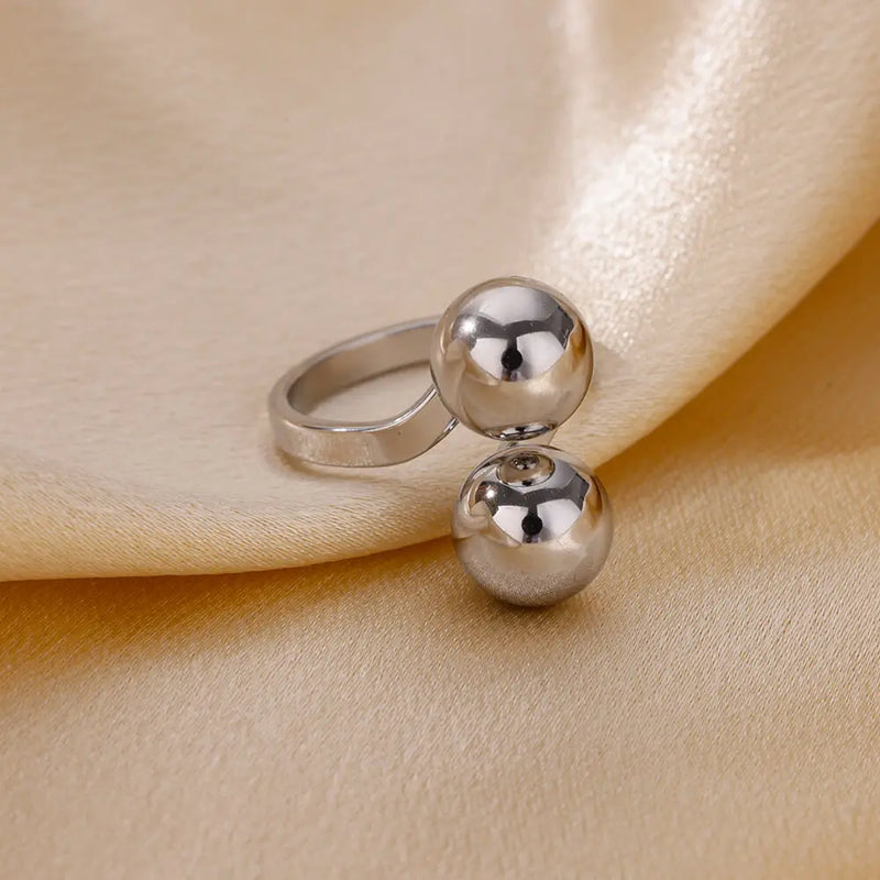 double ball stainless steel ring, view 8 - MRSLM