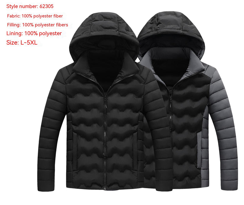 men's hooded cotton-padded jacket, view 3 - MRSLM