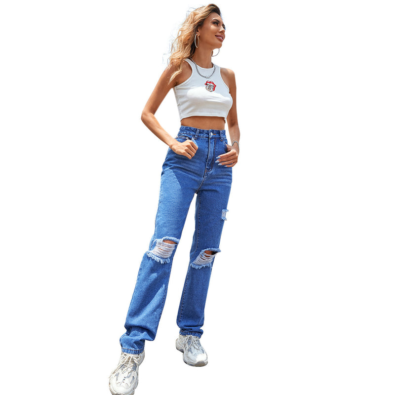 Fashion Trend Denim Trousers Women's