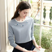 women's embroidered slim long sleeve t-shirt - MRSLM