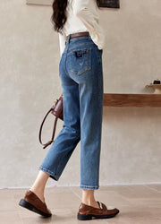 vintage ankle-length blue jeans, view 4 - MRSLM