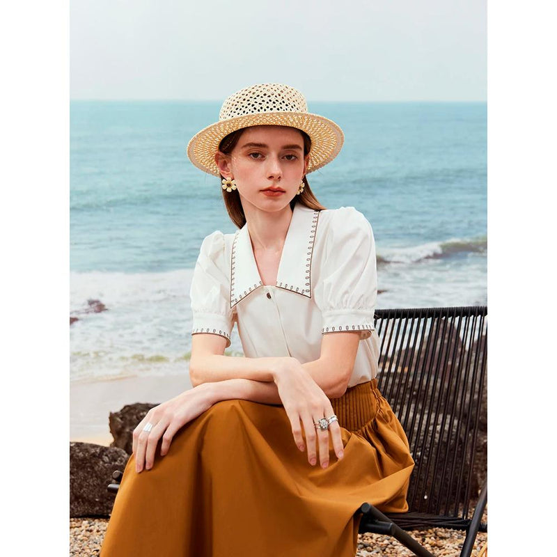 embroidered short sleeve shirt, view 3 - MRSLM
