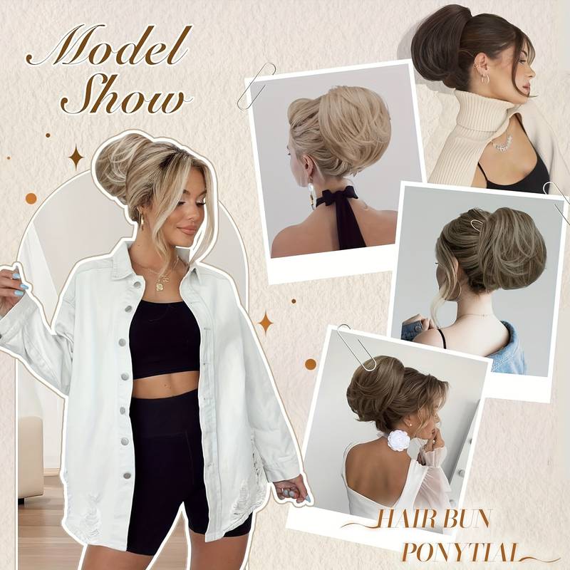 synthetic hair bun hairpiece, view 12 - MRSLM