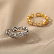 cubic zirconia chain ring, view 5 - MRSLM