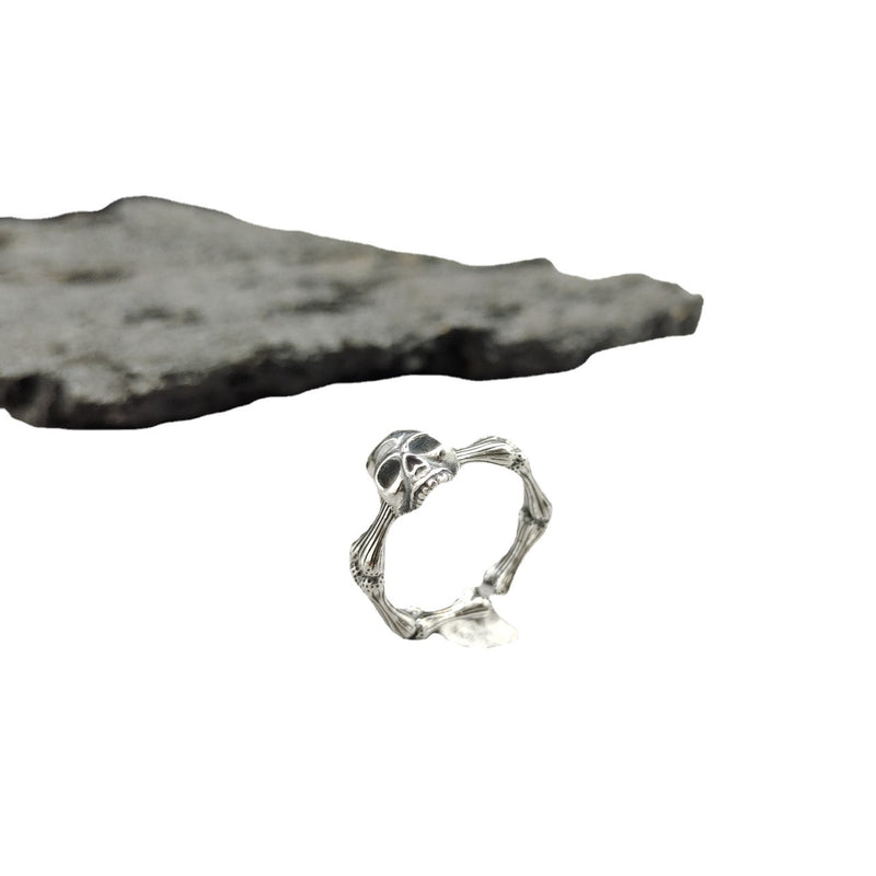 s925 silver skull punk ring, view 7 - MRSLM