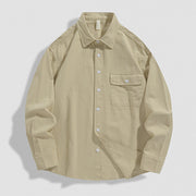 men's loose cotton shirt coat, view 7 - MRSLM
