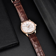 men's quartz watch with leather band, view 9 - MRSLM