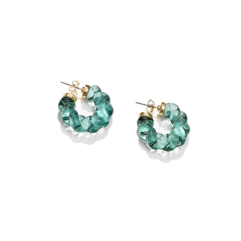 resin twist hoop earrings, view 2 - MRSLM