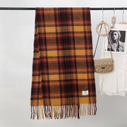 Checkered shawl scarf, thick warm wrap, view 3 - MRSLM