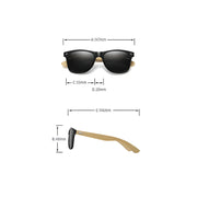 vintage bamboo wood square sunglasses, view 12 - MRSLM
