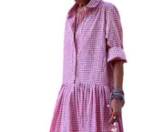 plaid blouse collar jumpsuit, view 6 - MRSLM