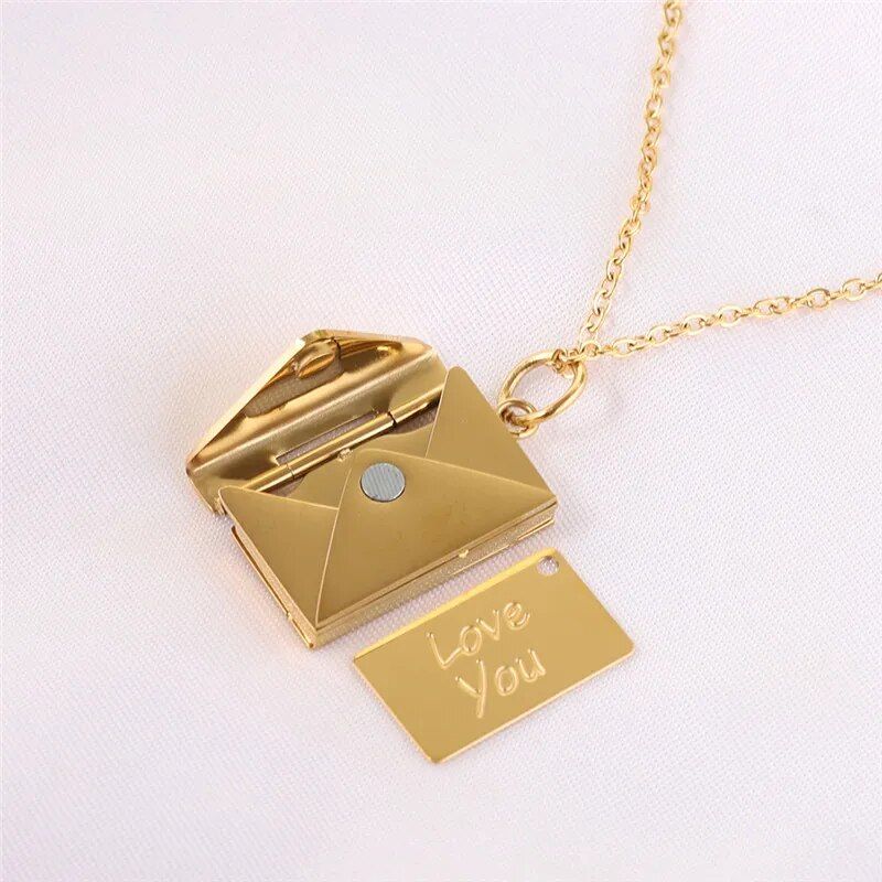 love letter envelope necklace, view 9 - MRSLM