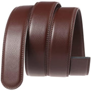 men's leather ratchet belt with anti-scratch buckle, view 3 - MRSLM
