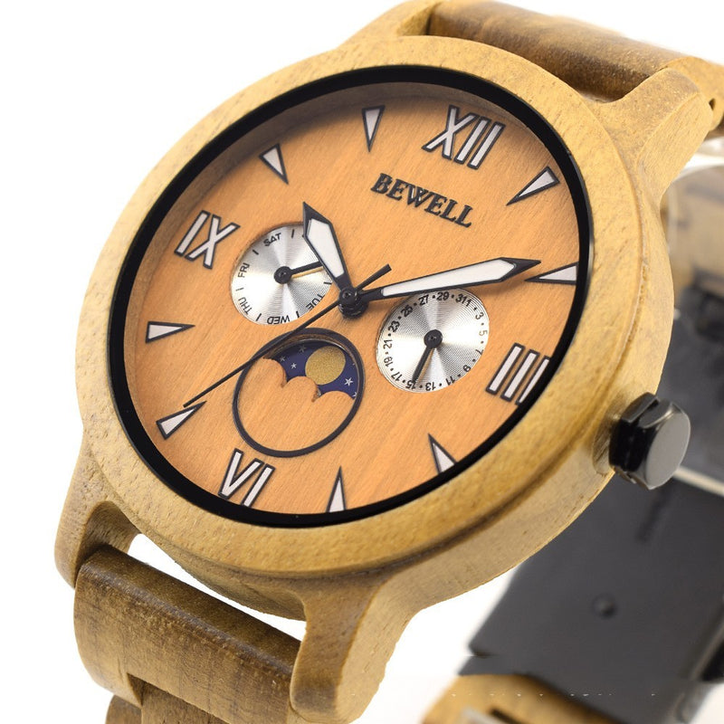 Wooden quartz watch, view 5 - MRSLM
