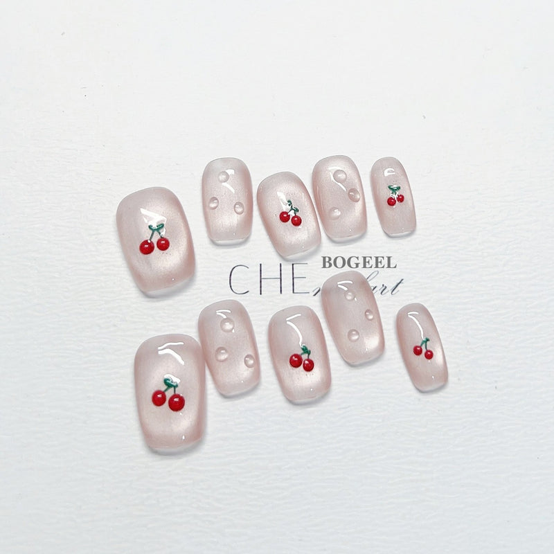 cherry press-on nails, view 5 - MRSLM