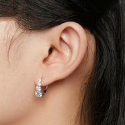 moissanite sterling silver hoop earrings, view 5 - MRSLM