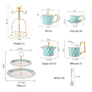 green european ceramic tea set, view 2 - MRSLM