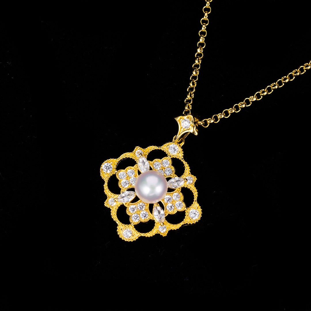 Light Luxury 925 Silver Natural Pearl Pendant Necklace