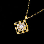 925 silver natural pearl pendant necklace, view 2 - MRSLM