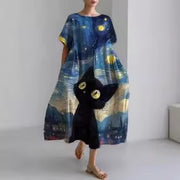 women's loose printed dress, view 2 - MRSLM