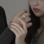 simple silver couple rings pair - MRSLM