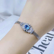 women's s925 silver topaz crystal bracelet - MRSLM