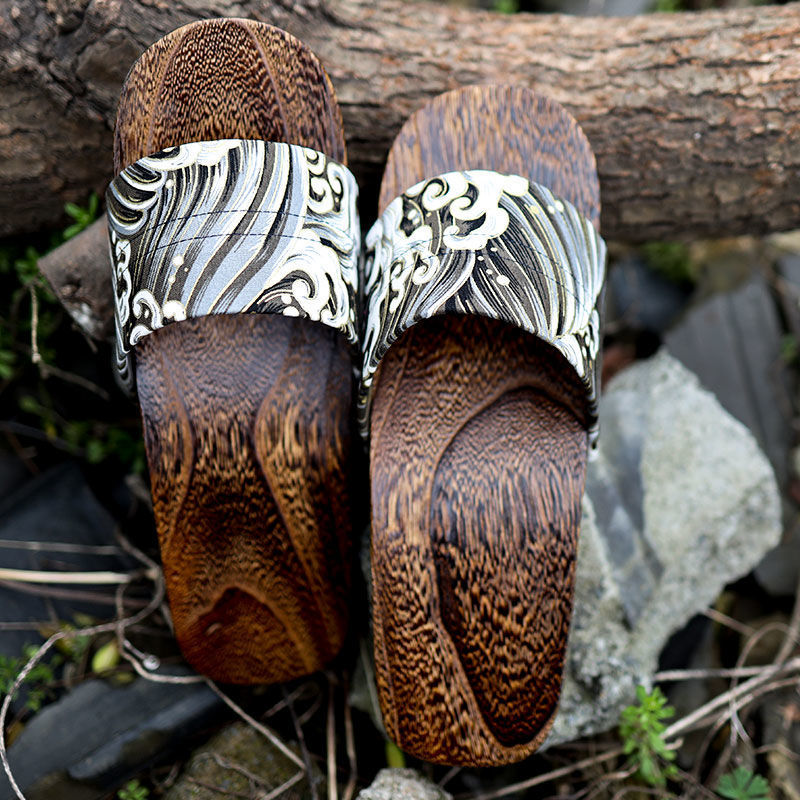 men's summer wood sole clogs, view 5 - MRSLM