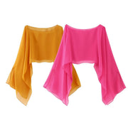 women's spring mesh batwing sleeve outerwear top, view 5 - MRSLM