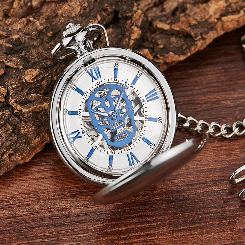 skull mechanical pocket watch, view 6 - MRSLM