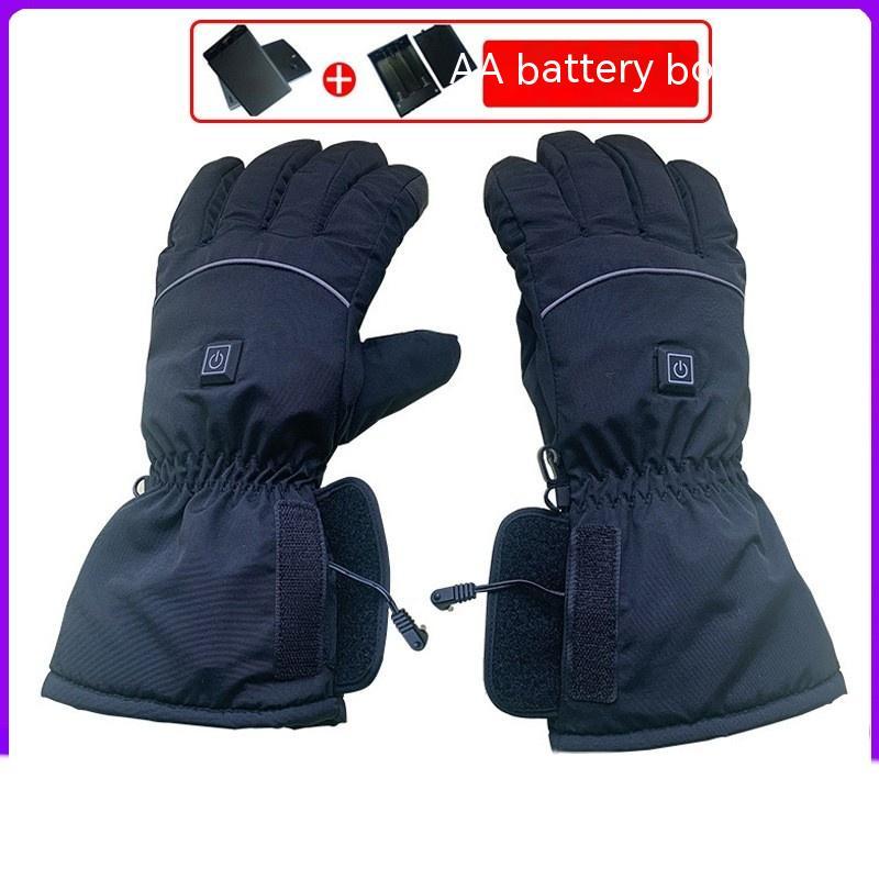 Heated Leather Winter Gloves with Battery Pack
