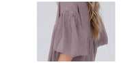 women's loose puff sleeve pullover top, view 10 - MRSLM