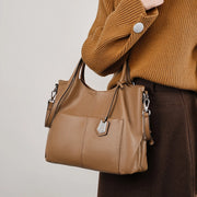 casual genuine leather shoulder tote bag, view 5 - MRSLM