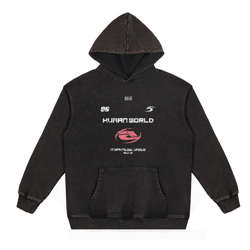distressed batik print hoodie, view 4 - MRSLM