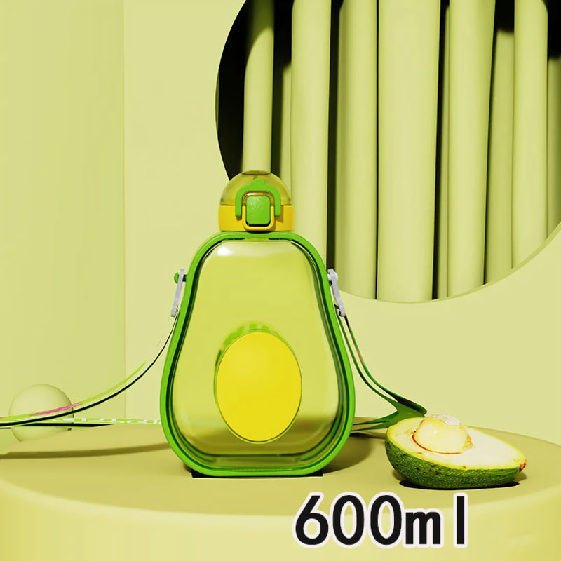 avocado kids water bottle with straw, view 2 - MRSLM