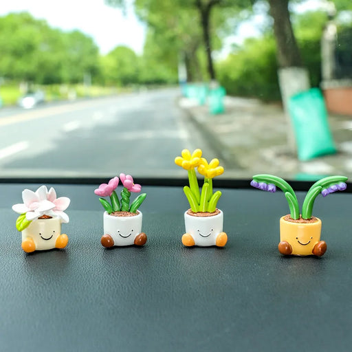 cartoon flower pot car decoration - MRSLM