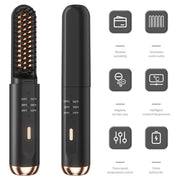 cordless beard and hair straightener brush, view 9 - MRSLM