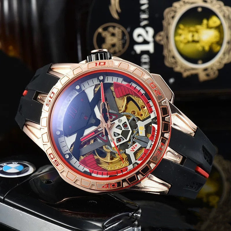 men's hollow silicone watch, view 5 - MRSLM
