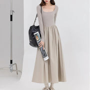 square neck casual dress - MRSLM