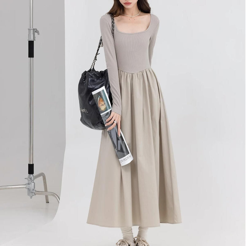 square neck casual dress, view 4 - MRSLM