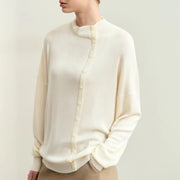 asymmetrical mock neck sweater, view 9 - MRSLM