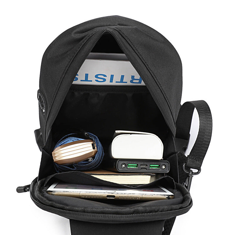 men's oxford cloth crossbody bag, view 6 - MRSLM