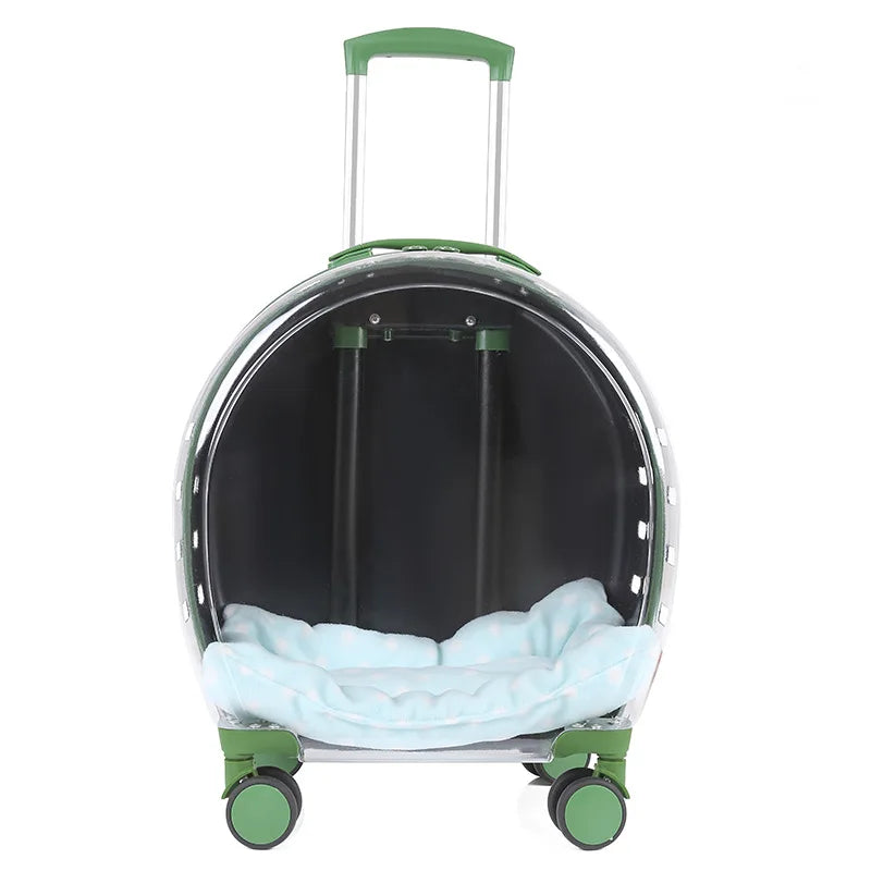 transparent pet trolley backpack, view 2 - MRSLM