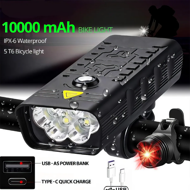 ultrabright 5000 lumens usb rechargeable bike light, view 9 - MRSLM