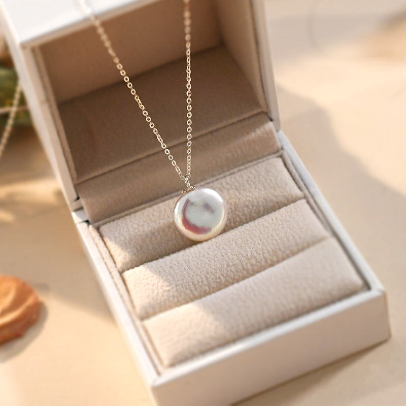 natural mother shell pearl necklace, view 2 - MRSLM