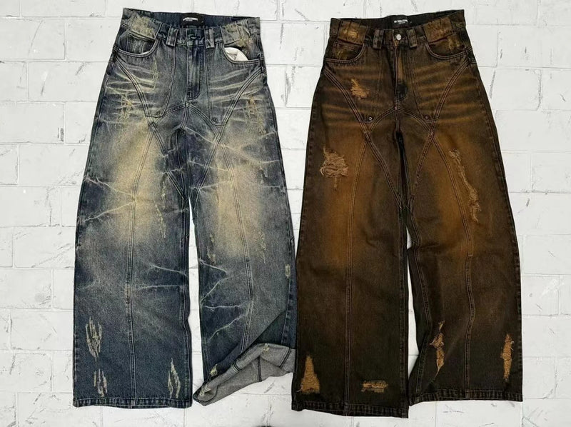 men's yellow mud dyed jeans, view 2 - MRSLM