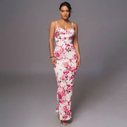 printed collar sling dress, view 2 - MRSLM