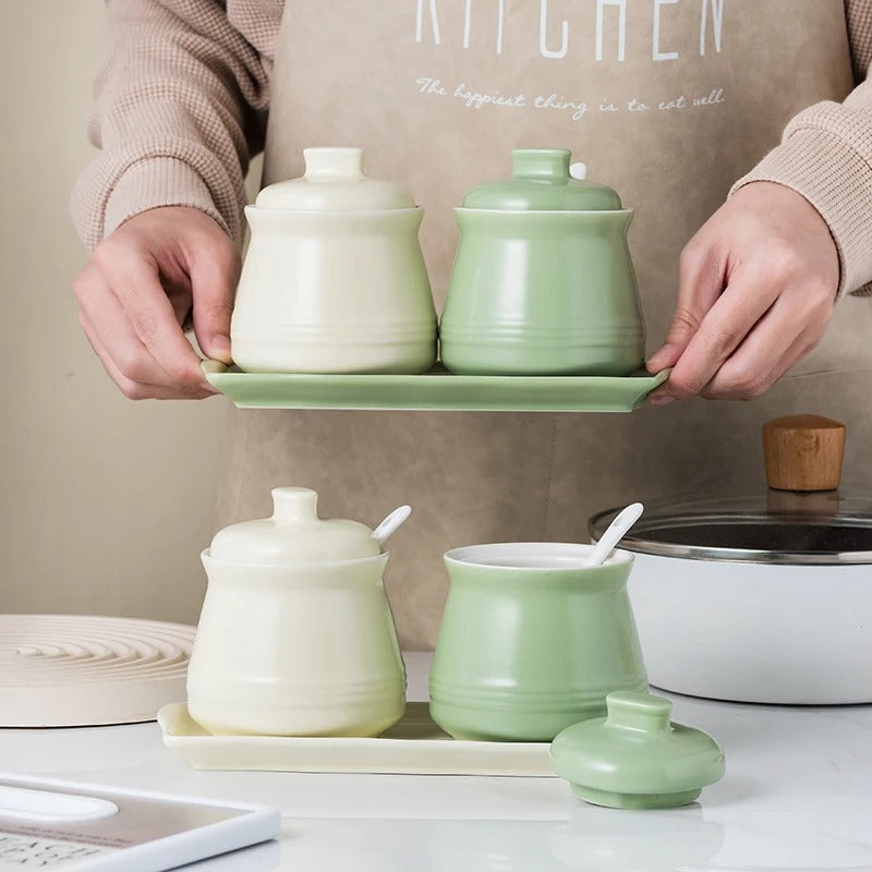 elegant ceramic spice jar set, view 7 - MRSLM