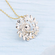 silver pearl leaf necklace - MRSLM