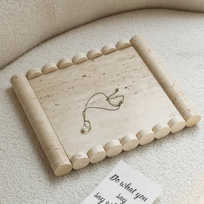 travertine marble tray, view 2 - MRSLM